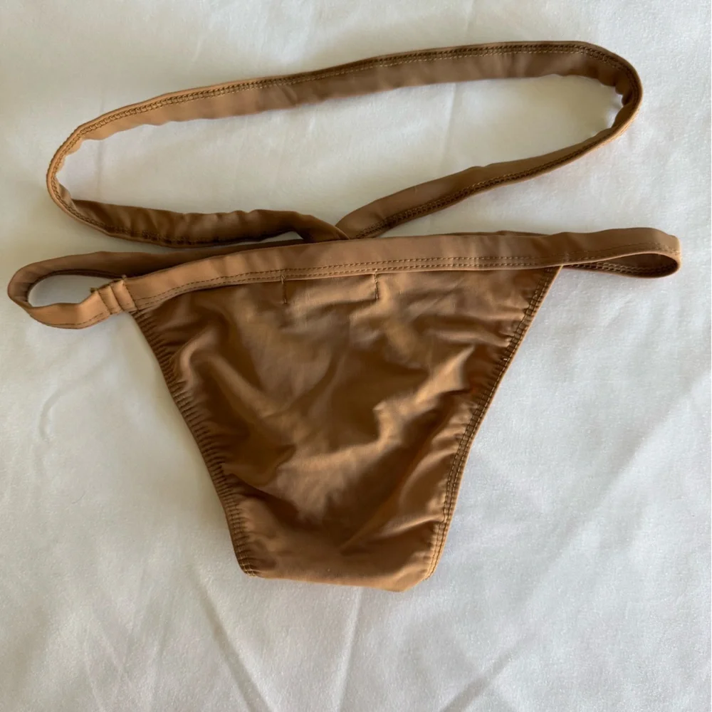 LIONESS Brown Bikini Set - Classic Scoop Top & 2 Waistband Bottom - XS
